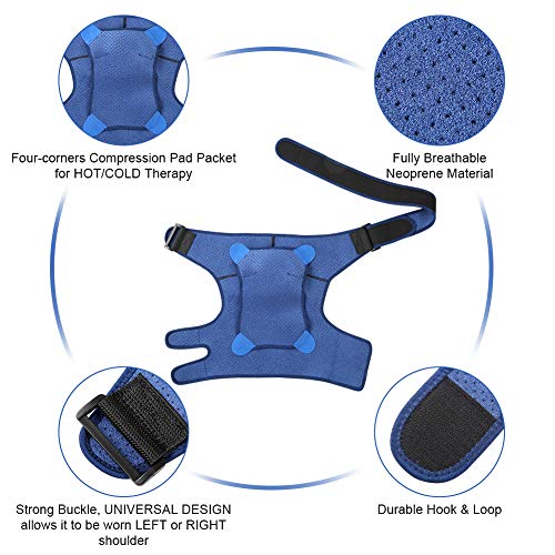 Hombrera Ortopedica, Hombrera Deportiva de Neopreno para el Hombro Izquierdo y Derecho para Dolor en el Hombro, Hombros Artríticos, Protección Prevención y Recuperación de Lesiones Deportivas (S)