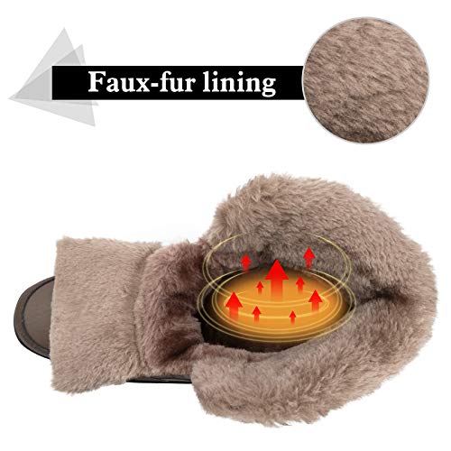 Hombres Botas de Senderismo Impermeable Invierno Zapatos de Trekking Deportivos Cámping Nieve Botines Negro Marrón Marrón 46