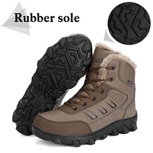 Hombres Botas de Senderismo Impermeable Invierno Zapatos de Trekking Deportivos Cámping Nieve Botines Negro Marrón Marrón 46