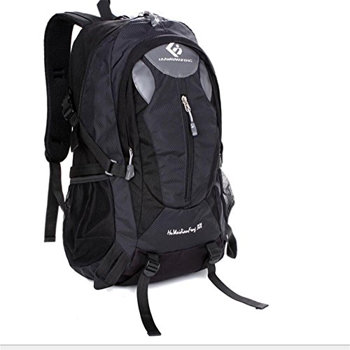 Hombres machos 20 – 35L Outdoor Impermeable Viaje alpinismo mochila bandolera, negro