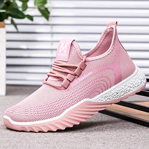 HoSayLike Zapatillas De Deporte para Mujer Superficie Neta Color SóLido Antideslizante Zapatos para Caminar Transpirable Zapatos Casuales Luz Bombas