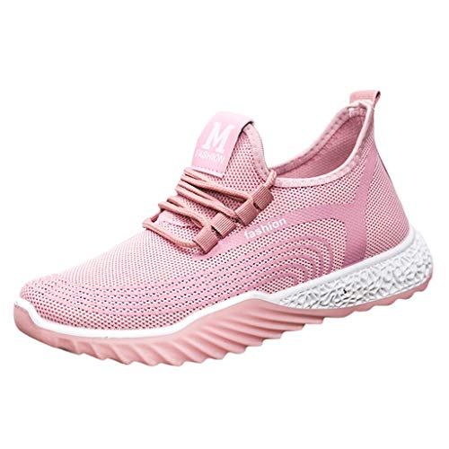 HoSayLike Zapatillas De Deporte para Mujer Superficie Neta Color SóLido Antideslizante Zapatos para Caminar Transpirable Zapatos Casuales Luz Bombas