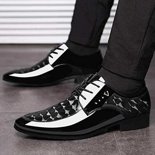 HoSayLike Zapatos De Cuero De Los Hombres Negocios Casual Moda CóModo Ropa Formal Puntiagudo Zapatillas Zapatos De Traje Suela De Goma TacóN Plano Boda