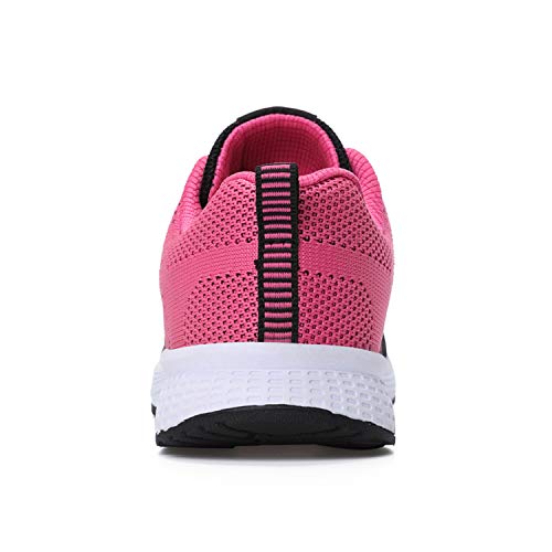 Hoylson Zapatillas de Deportivos para Mujer Running Zapatos Asfalto Ligeras Calzado Aire Libre Sneakers(Rojo, EU 37)