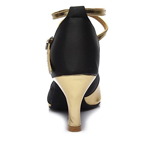 HROYL Mujer Zapatos de Baile Latino Satén Salón de Baile 806 Gold 40 EU