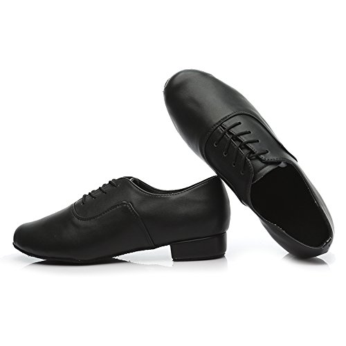 HROYL Zapatos de Baile de latín/Jazz estándar de los Hombres de Cuero Lace up Zapatos de Baile de los Hombres de salón de Baile 704 EU39