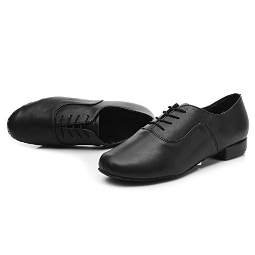 HROYL Zapatos de Baile de latín/Jazz estándar de los Hombres de Cuero Lace up Zapatos de Baile de los Hombres de salón de Baile 704 EU43