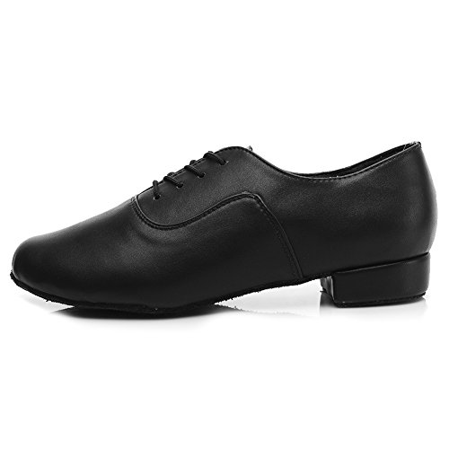 HROYL Zapatos de Baile de latín/Jazz estándar de los Hombres de Cuero Lace up Zapatos de Baile de los Hombres de salón de Baile 704 EU43