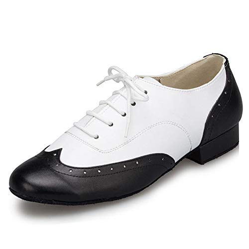 HROYL Zapatos de Baile de latín/Jazz estándar de los Hombres de Cuero Lace up Zapatos de Baile de los Hombres de salón de Baile L1EU4738
