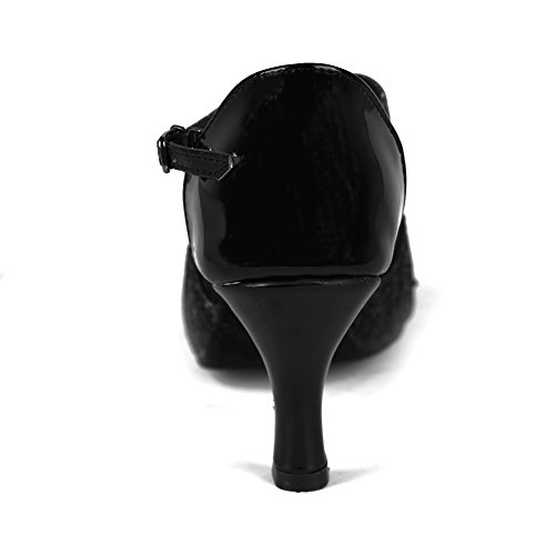 HROYL Zapatos de Baile Latino Mujer Salsa Bachata Comodos Zapatos de Baile de Salon,259-7 Negro 36.5 EU