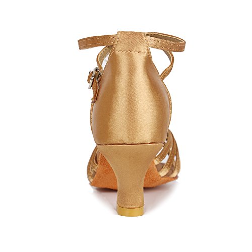 HROYL Zapatos de Baile Latino Mujer Salsa Tango Bachata Vals Zapatos de Baile de Salon,213-Beige-5, EU 40