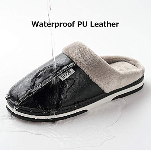 Hsyooes Zapatillas Mujer Invierno Hombre Resistente al Agua Interior Casa Caliente Slippers Suave Algodón Zapatilla Pareja Zapatos