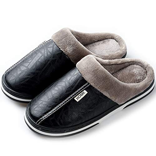 Hsyooes Zapatillas Mujer Invierno Hombre Resistente al Agua Interior Casa Caliente Slippers Suave Algodón Zapatilla Pareja Zapatos