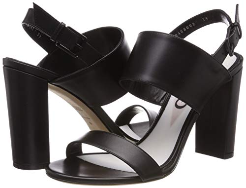 HUGO Austin Sandal 90-C, Sandalias con Correa de Tobillo para Mujer, Negro 001, 39 EU
