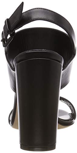 HUGO Austin Sandal 90-C, Sandalias con Correa de Tobillo para Mujer, Negro 001, 39 EU