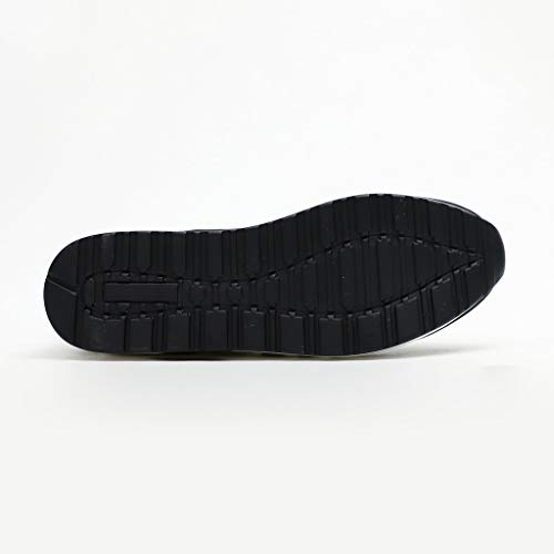 HULKY Zapatos Deportivos Plataforma Mujer, Zapatillas Brillantes Calzado con Cremallera Plano Calzado Running Andar Casual Fiesta CláSico Comodos (Negro,39)