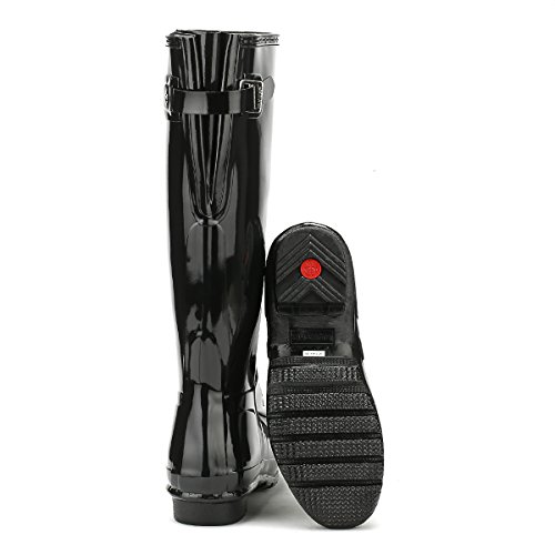 Hunter Original Back Adjustable - Botas para mujer, color black, talla 43