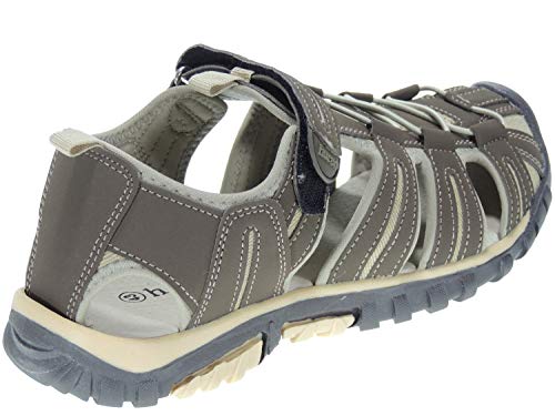 HURAN A1105 Sandalia Deportiva Cangrejera Punta Cerrada Ajuste Velcro Piso Todoterreno Hombre Light Talla 43