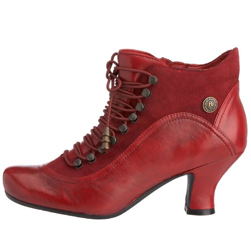 Hush Puppies Vivianna - Botines de caña alta con tacón para mujer, Rojo (Red/Multi), 38