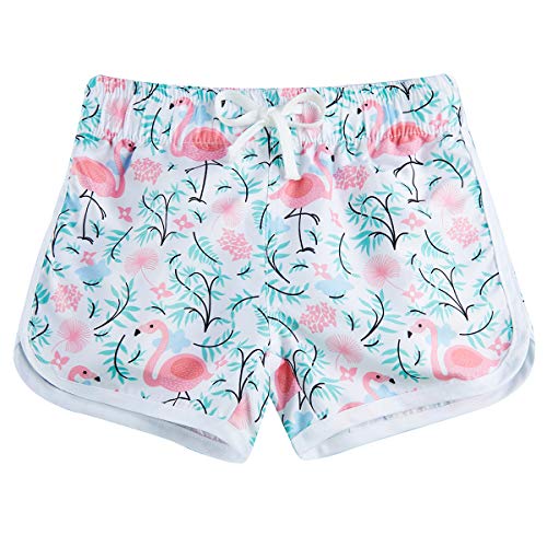 Idgreatim Pantalones cortos para niñas, pantalones cortos, de secado rápido, para playa, para correr, para playa, para deporte, informal, para verano, con cordón, 4 a 9 años