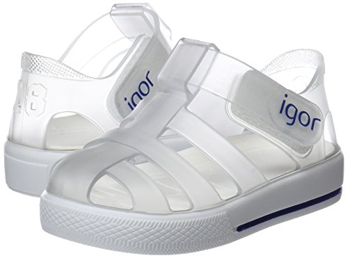 Igor Star, Sandalia con Pulsera Unisex niño, Transparente (Translúcido Blanco), 19 EU