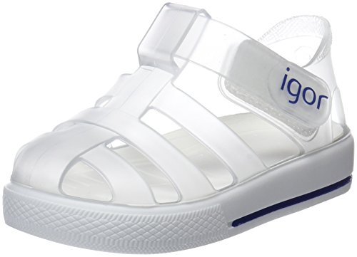 Igor Star, Sandalia con Pulsera Unisex niños, Transparente (Translúcido Blanco), 25 EU