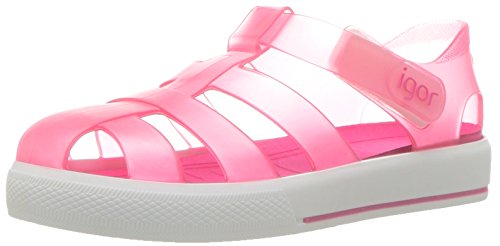 IGOR Star Transparente, Sandalia S10171 con Pulsera Unisex Niños Fucsia (23)