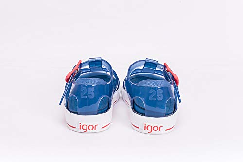Igor Tenis, Sandalia con Pulsera Unisex niños, Azul (Cristal Marino), 20 EU