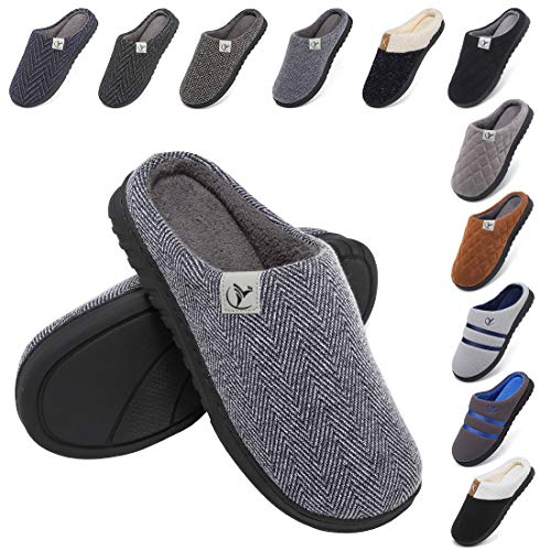 incarpo Zapatillas Casa Hombre Antideslizante de Interior y Exterior Pantuflas Vellón de Coral Cálido y Confortable Zapatillas,Azul Marino,42/43 EU
