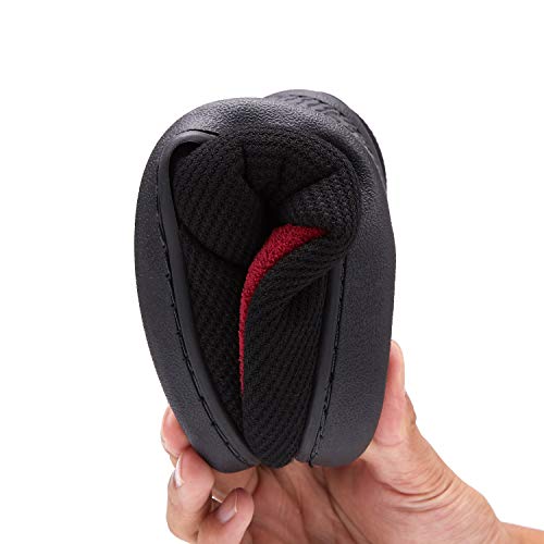incarpo Zapatillas Casa Hombre Antideslizante de Interior y Exterior Pantuflas Vellón de Coral Cálido y Confortable Zapatillas,Rojo Negro,44/45 EU