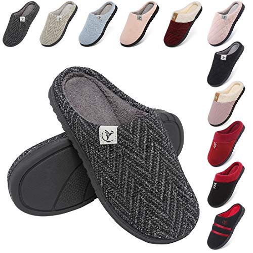 incarpo Zapatillas Casa Mujer Lana de Coral Zapatillas de Estar por Casa Antideslizante Pantuflas de Interior y Exterior Cálido y Confortable Zapatillas-Negro-40/41 EU