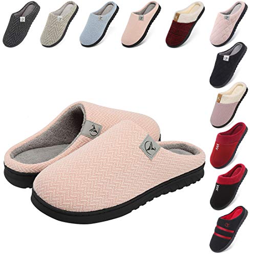 incarpo Zapatillas Casa Mujer Lana de Coral Zapatillas de Estar por Casa Antideslizante Pantuflas de Interior y Exterior Cálido y Confortable Zapatillas-Rosa-38/39 EU
