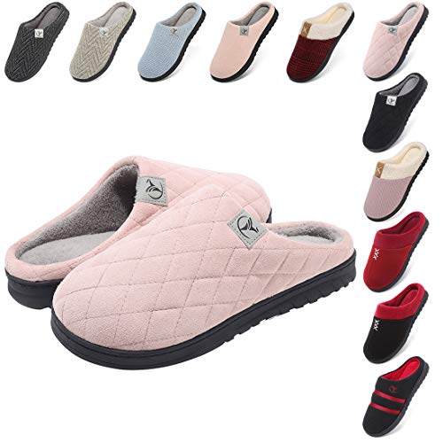 incarpo Zapatillas Casa Mujer Lana de Coral Zapatillas de Estar por Casa Antideslizante Pantuflas de Interior y Exterior Cálido y Confortable Zapatillas-Rosa-40/41 EU