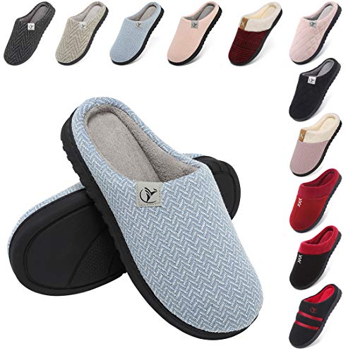 incarpo Zapatillas Casa Mujer Lana de Coral Zapatillas de Estar por Casa Antideslizante Pantuflas de Interior y Exterior Cálido y Confortable Zapatillas-Azul-40/41 EU