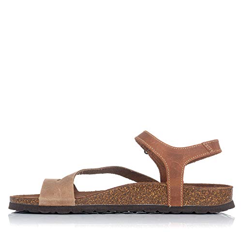 INTER-BIOS 7219 Sandalia Piel Bio Plana Mujer Comb.BEIG 38