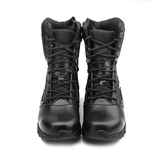 IODSON Zapatos de Hombre Botas/Botas de Combate/Botas Tácticas Ultra-Ligero Antideslizante Tela de Cuero Verdadero Transpirable JR-631 45 EU
