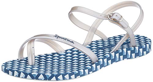 Ipanema Fashion Sand VIII Fem, Sandalias con Tira Vertical Mujer, Multicolor (Blue/Silver 8984.0), 39 EU