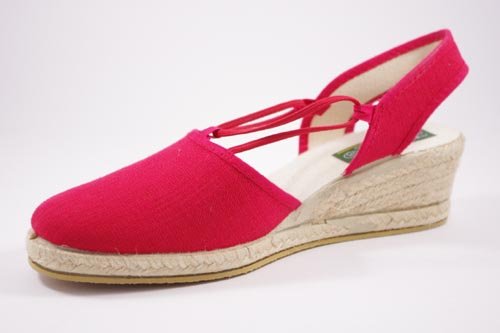 ISASA 0881/011 Zapatillas con CUÑA Mujer Alpargatas Rojo 38