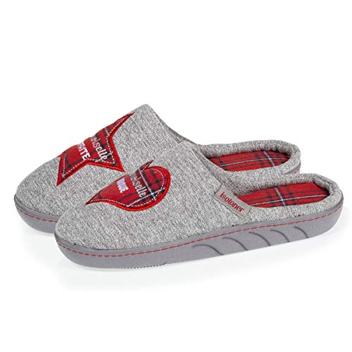 Isotoner 99496 - Pantuflas Niña Gris Talla 38