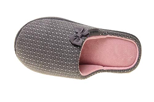 Isotoner Zapatilla de Casa Cuña 4 cm (Gris, Numeric_41)