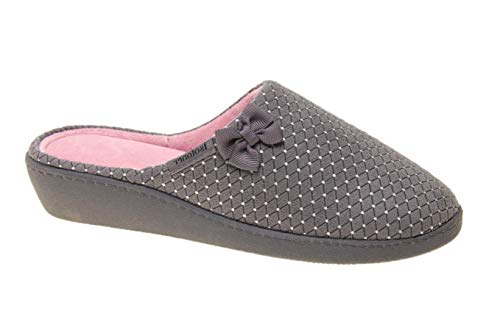 Isotoner Zapatilla de Casa Cuña 4 cm (Gris, Numeric_41)