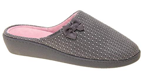 Isotoner Zapatilla de Casa Cuña 4 cm (Gris, Numeric_41)