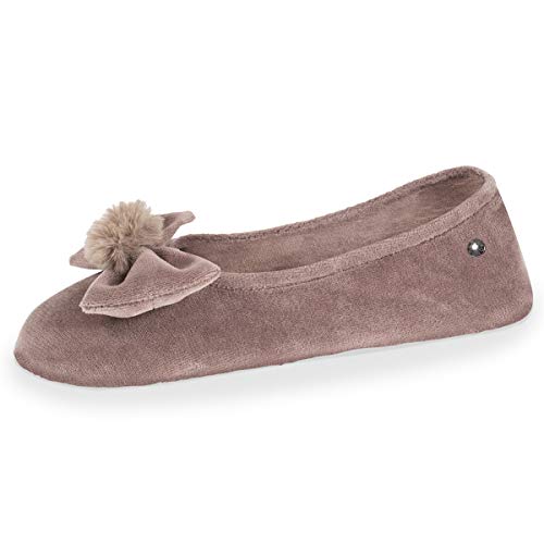 Isotoner - Zapatillas de bailarinas para mujer, Marrón (marrón), 41/42 EU