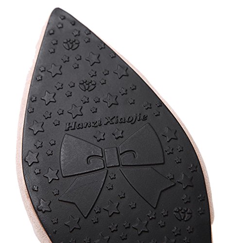 Jamron Mujer Dedo Punteado Terciopelo Bailarinas Elegante D'orsay Pumps Plano Zapatos de Vestir Albaricoque SN02330 EU38.5