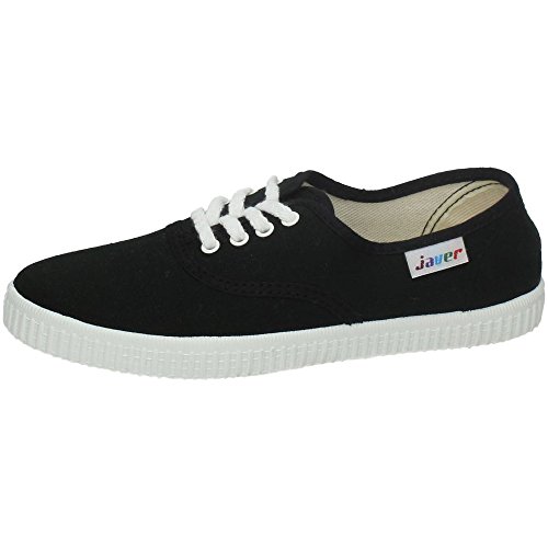 JAVER 60 Bambas Lonas Negras Mujer Zapatillas Negro 39