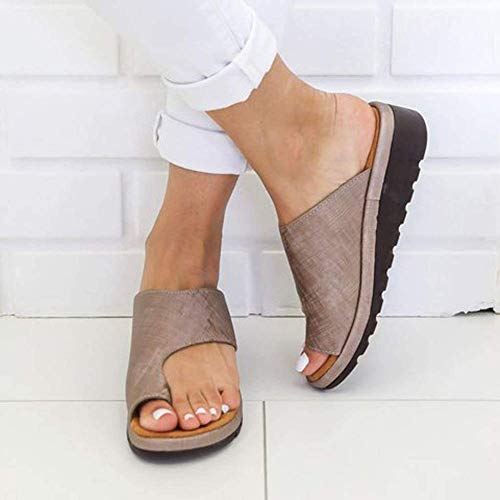 JFFFFWI Sandalias de Plataforma para Mujer Zapatillas ortopédicas Corrector de juanetes Cómodas Sandalias de tacón de cuña Zapatos Casuales para Caminar Zapatos de Viaje de Playa de Verano para Novi