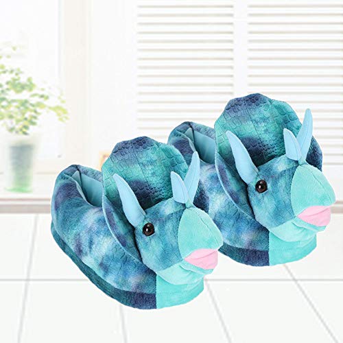 JK Triceratops - Zapatillas de peluche con diseño de oso koala, para interiores, dormitorio, sala de estar, niños y adultos, color, talla Large