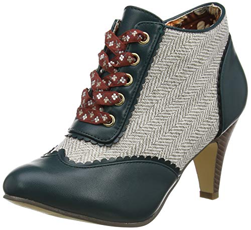 Joe Browns Stop In Wonder Tweedy Bootees, Botas Cortas al Tobillo Mujer, Verde Azulado, 40.5 EU