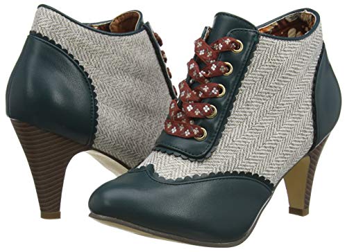 Joe Browns Stop In Wonder Tweedy Bootees, Botas Cortas al Tobillo Mujer, Verde Azulado, 40.5 EU