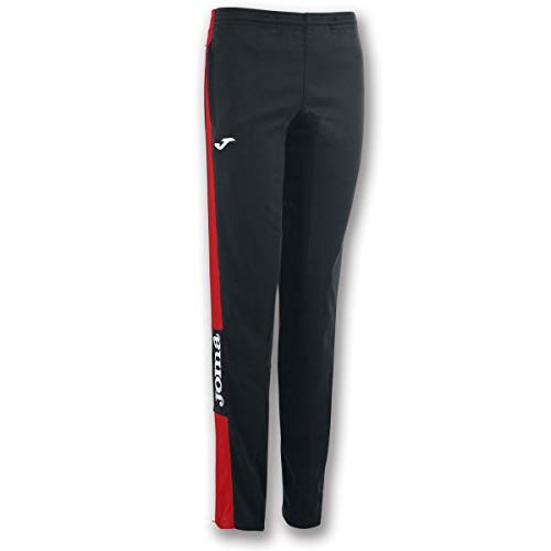 Joma Champion IV Pantalon Largo Deportivo, Mujer, Negro-Rojo, S